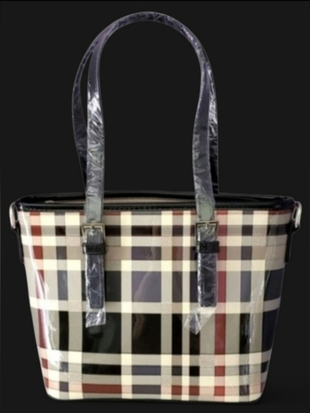 Stylish Plaid Mini Tote Bag